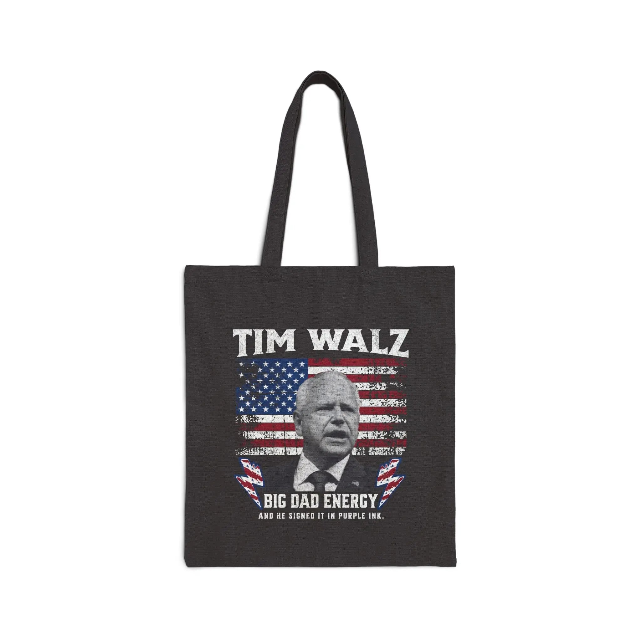 Tim Walz Big Dad Energy Cotton Tote The Vote Shop