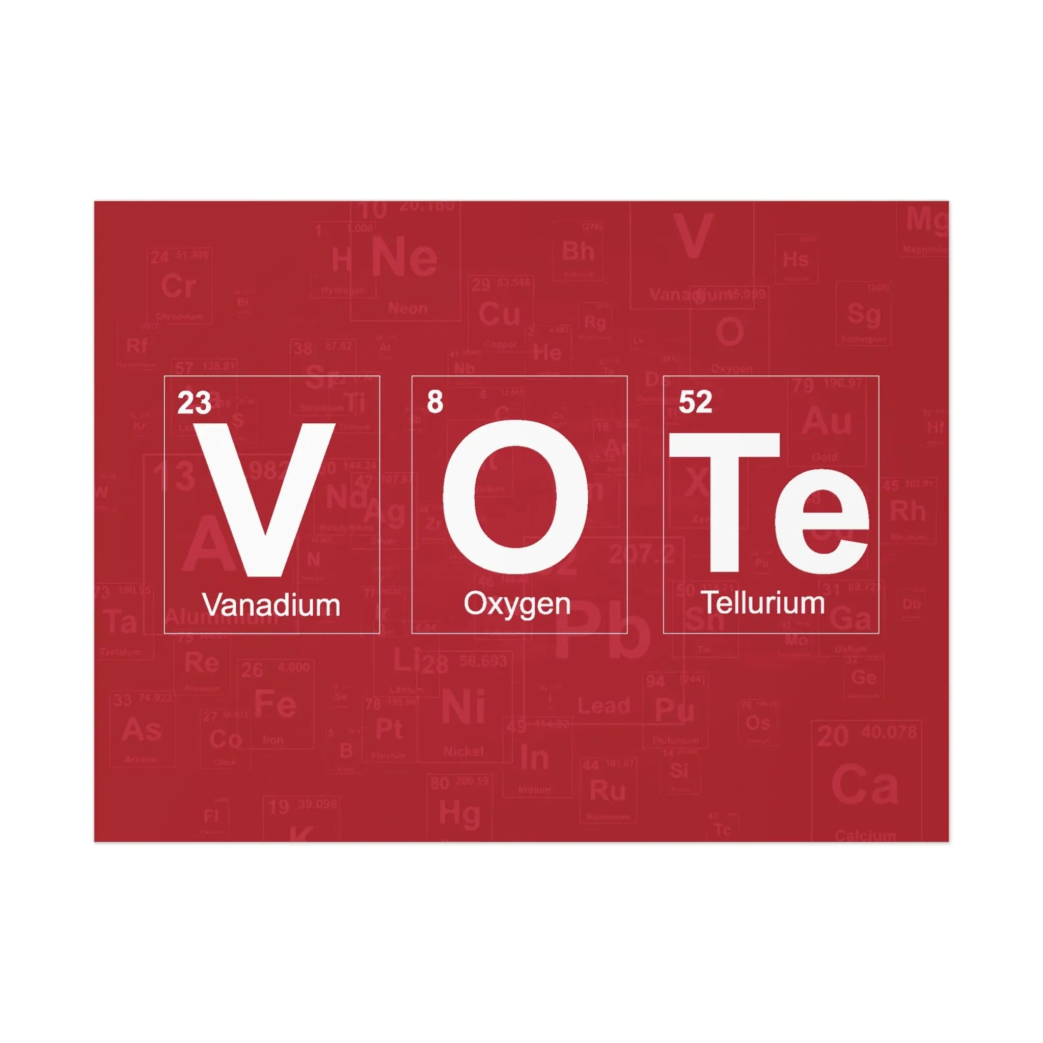 Vote: Essential Element Red Poster Printify