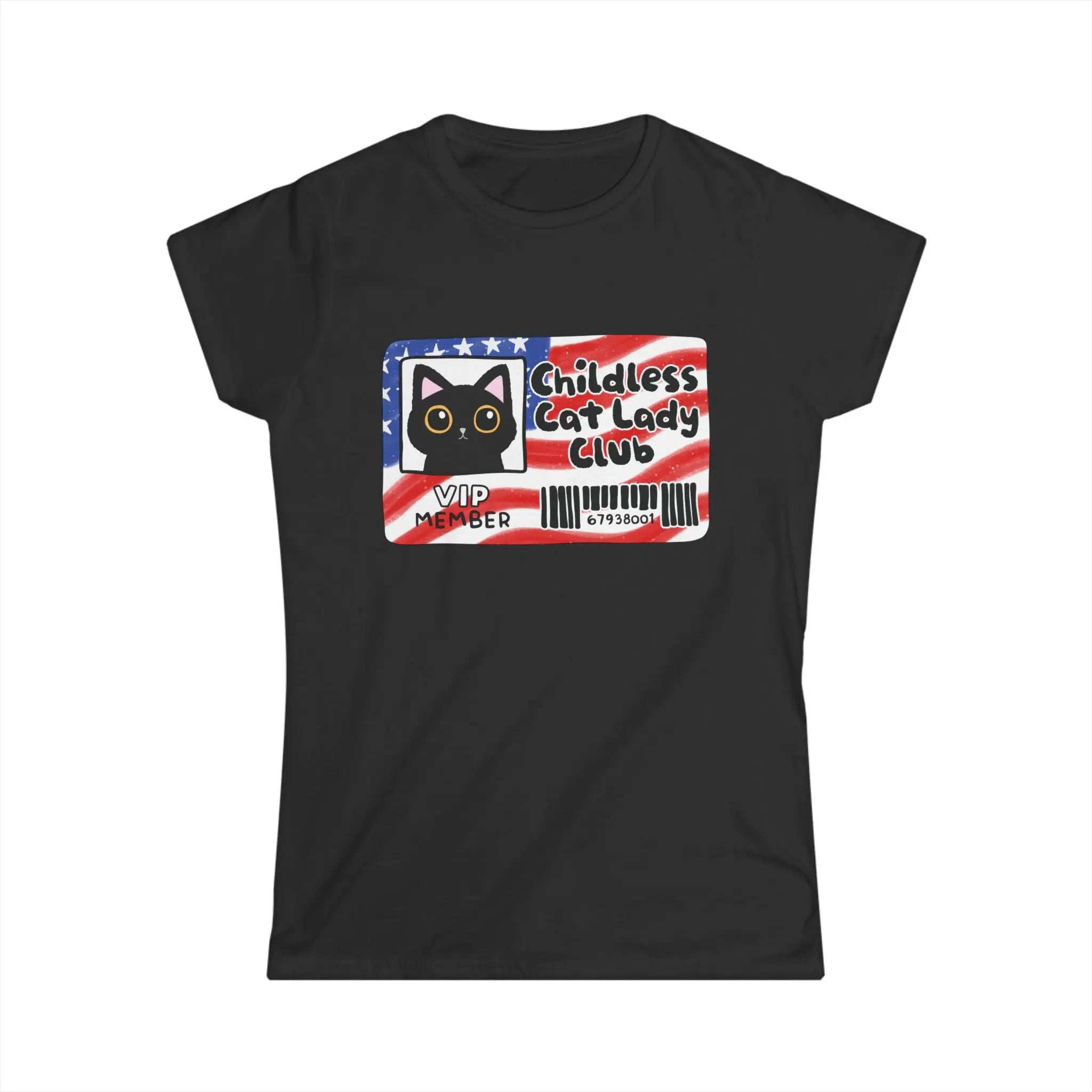 Childless Cat Lady Club Fitted T-Shirt The Vote Shop