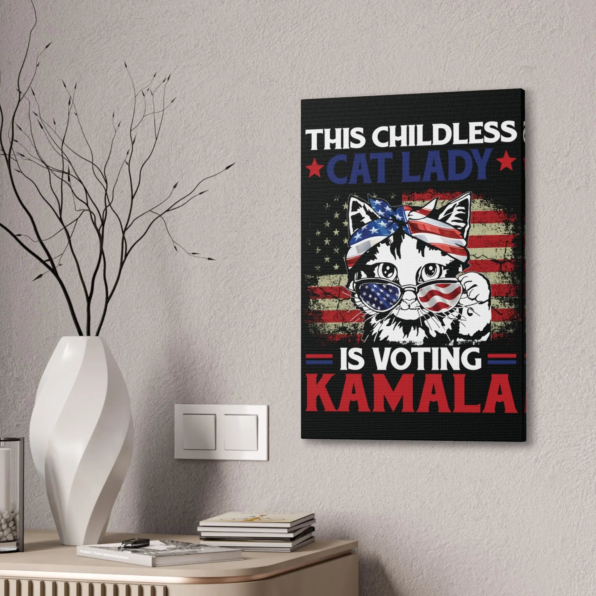 Childless Cat Lady is Voting Kamala Wall Art The Vote Shop