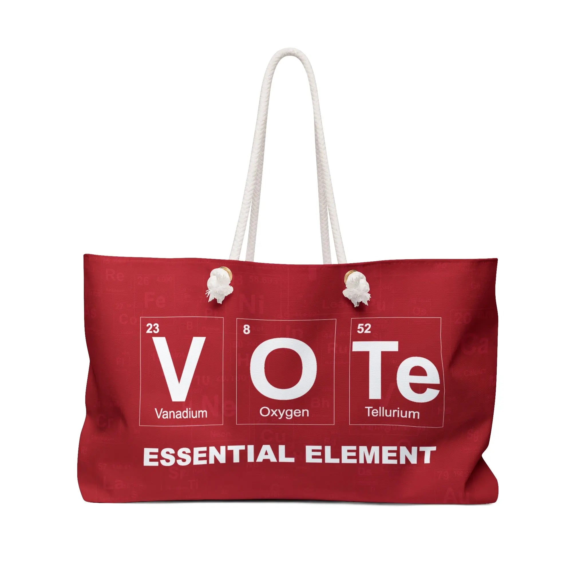 Vote: Essential Element Red Weekender Bag Printify