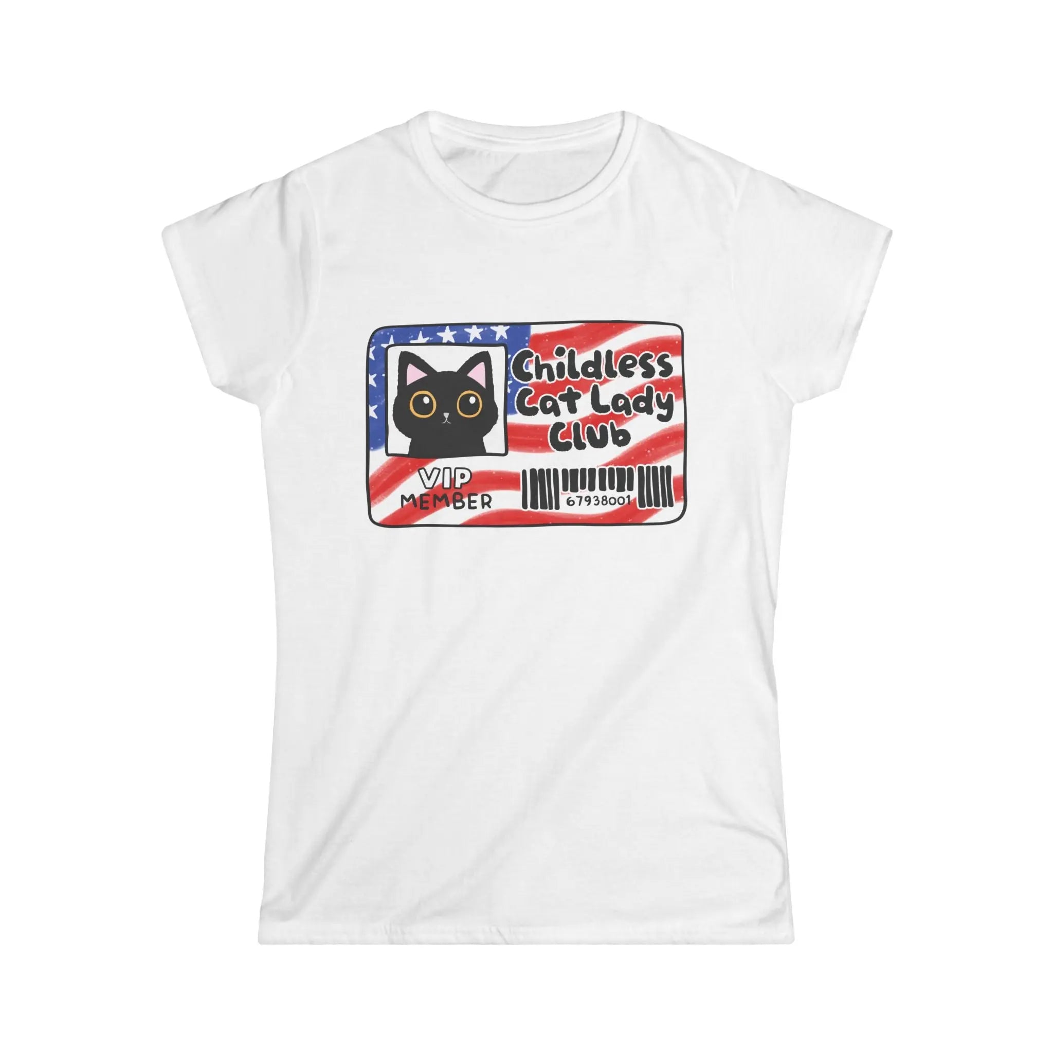 Childless Cat Lady Club Fitted T-Shirt The Vote Shop